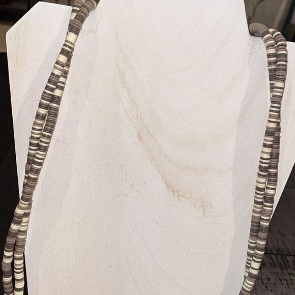 Disc Long Double Layer Boho Western Coconut Shell Necklace - Picture 7 of 11